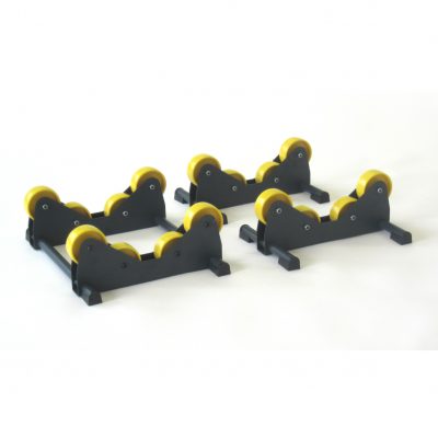 Exact pipe support holders for P400 pipe saw, small and large pipe supports. Intended for large plastic pipes