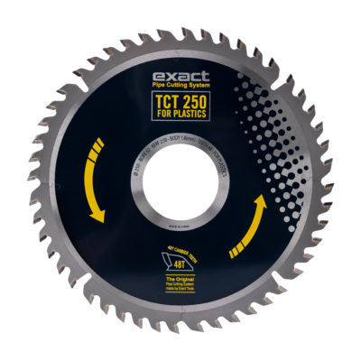TCT P250 saw blade. Blade to cut large and thick plastic pipes. Suitable for Exact P1000 pipe saw model.