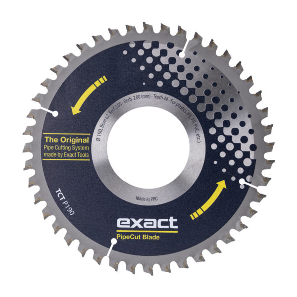 TCT P190 saw blade for cutting large plastic pipes.